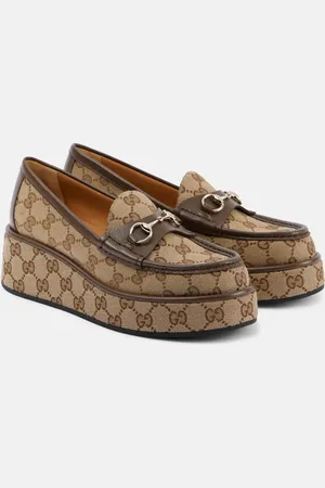 Gucci Mocassini Horsebit in canvas GG