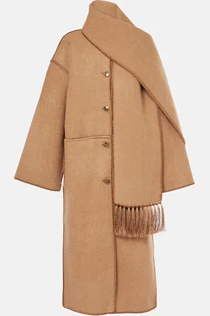 Totême Cappotto in misto lana con sciarpa
