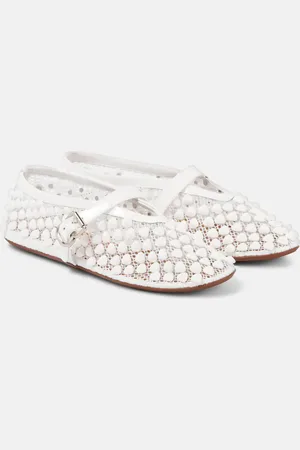 Alaïa Alaïa Ballerine in mesh con pelle e borchie