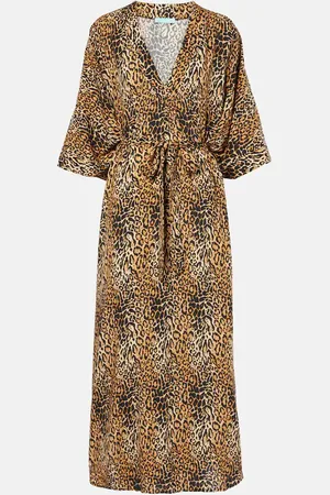 Melissa Odabash Abito lungo Bonnie con stampa leopardata