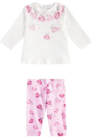 MONNALISA Baby - T-shirt e leggings Flowery Heart