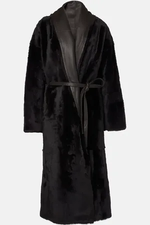 YVES SALOMON Cappotto in shearling e pelle