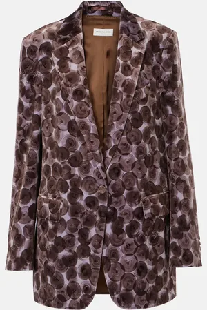 DRIES VAN NOTEN Blazer in misto cotone con stampa