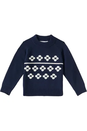 Mini Rodini Pullover Flowers in cotone e lana
