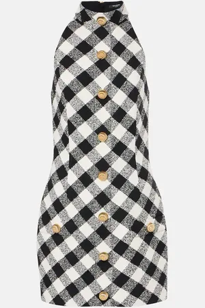 Balmain Abito corto in tweed di misto cotone