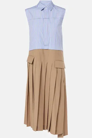 SACAI Abito midi a righe
