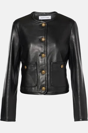 VERONICA BEARD Giacca cropped in pelle Andrea