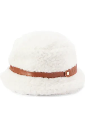 Chloé Chloé Kids Cappello da pescatore in shearling sintetico con pelle