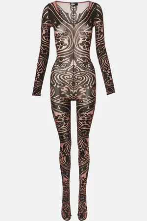 Wolford X Etro - Tuta corta Tattoo