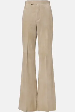 Ralph Lauren Pantaloni regular Dean in suede a vita alta