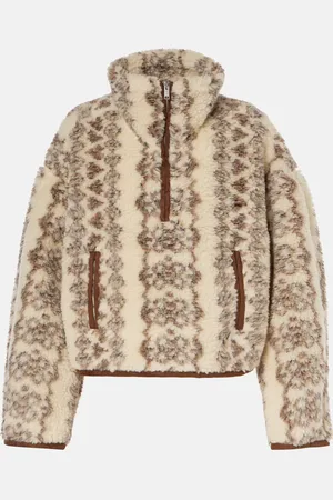 Marant Etoile Pullover Marie con mezza zip in teddy