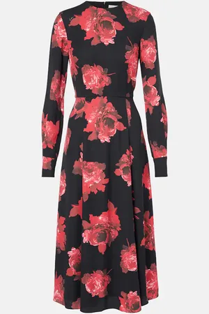Erdem Abito midi in crêpe con stampa floreale