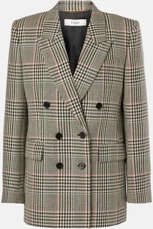 Chloé Chloé Blazer doppiopetto in lana a quadri