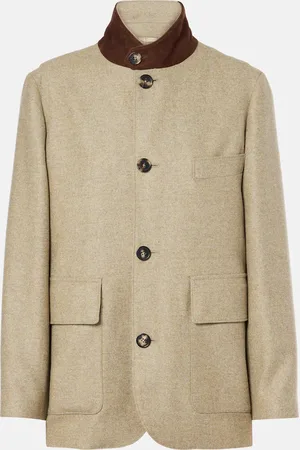 Loro Piana Giacca Roadster in misto lana con pelle