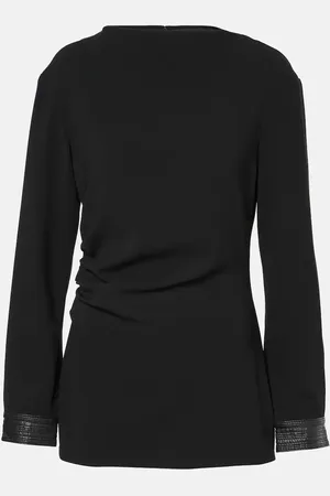 Proenza Schouler Top Alexis in crêpe con similpelle