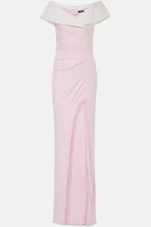 Balmain Abito lungo in jersey con scollo bardot