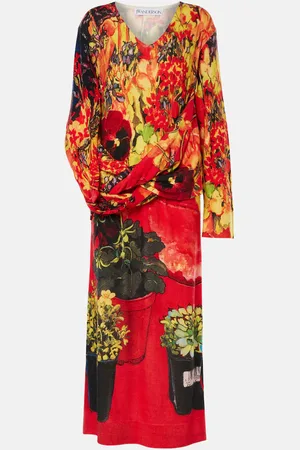 J.W.Anderson Abito midi in lana e cashmere con stampa