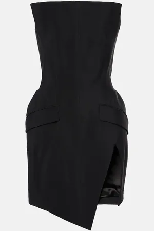 MUGLER Abito bustier corto in crêpe