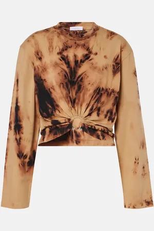 Paco rabanne T-shirt in jersey di cotone tie-dye