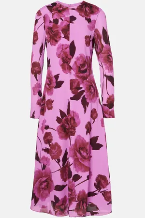 Erdem Abito midi in crêpe con stampa floreale