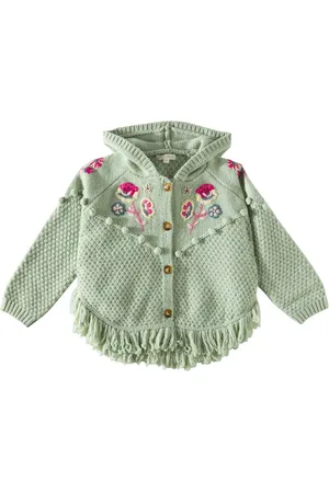 Louise Misha Cardigan Clara con frange e ricamo