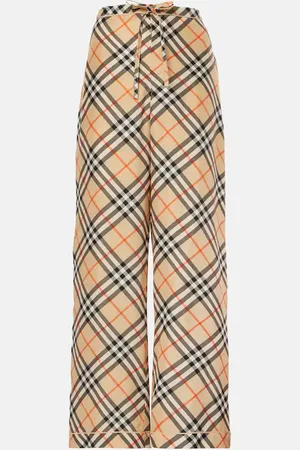 Burberry Pantaloni a gamba larga Check