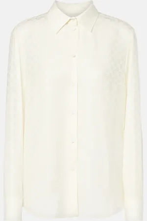 Gucci Camicia in crêpe di seta GG
