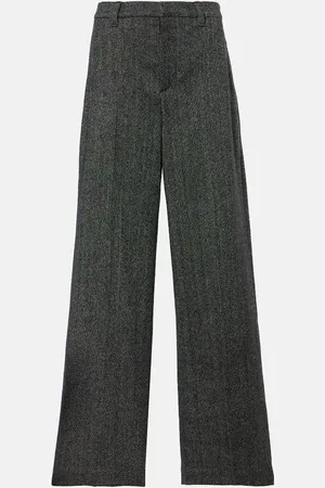 Brunello Cucinelli Pantaloni a gamba larga in misto lana