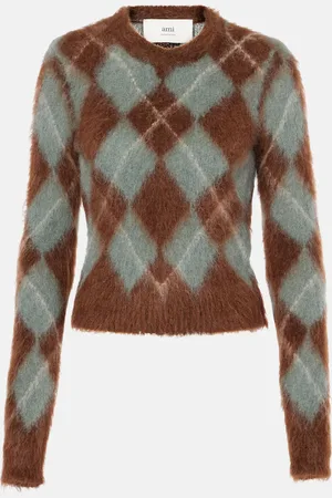 Ami Pullover Argyle in misto mohair e alpaca