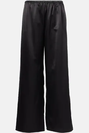 ASCENO Pantaloni a gamba larga Austin in lana e seta