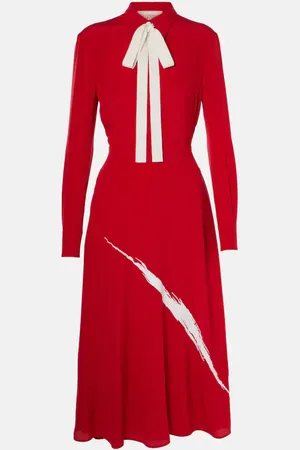 VALENTINO Abito midi in Crêpe de chine