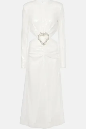 ROTATE Bridal - Abito midi con cut-out e paillettes