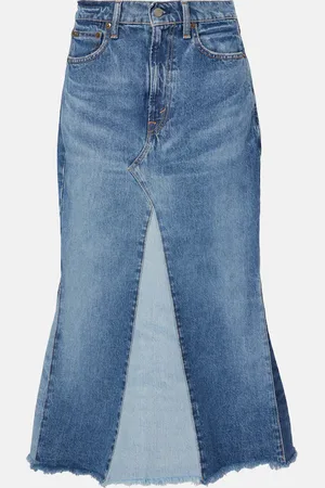 Ralph Lauren Gonna midi di jeans decostruita