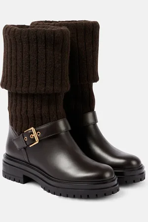 Gianvito Rossi Stivali biker Thurso con pelle
