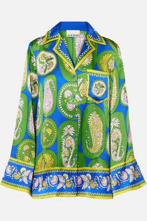 ALÉMAIS Alémais Camicia in raso di seta con stampa
