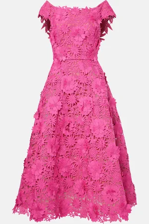 MONIQUE LHUILLIER Abito midi pizzo guipure