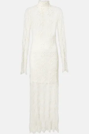 ULLA JOHNSON Abito lungo Talia in pizzo di misto cotone