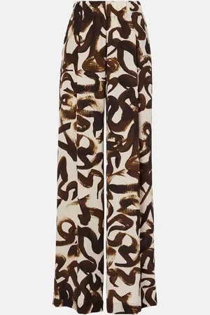 DRIES VAN NOTEN Pantaloni a gamba larga con stampa