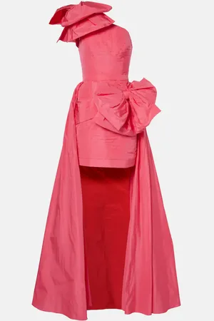Elie saab Abito corto in taffetà con fiocchi