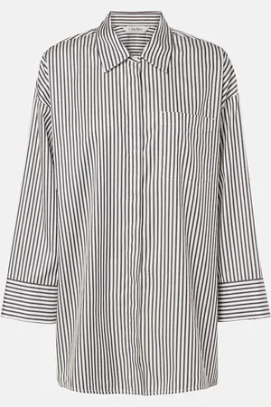 Max Mara Blusa Fano in twill di cotone a righe
