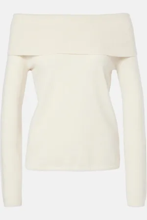 Jardin des Orangers Top in cashmere con scollo bardot