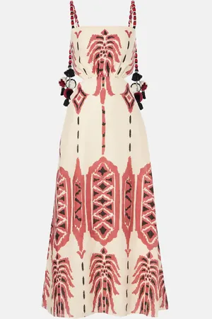 JOHANNA ORTIZ Abito midi in lino con stampa