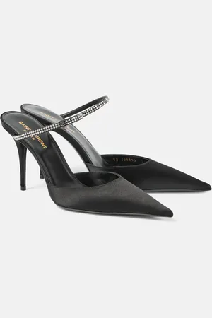 Saint Laurent Mules Barbara 90 in raso