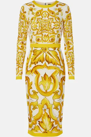 Dolce & Gabbana Abito midi Majolica in charmeuse