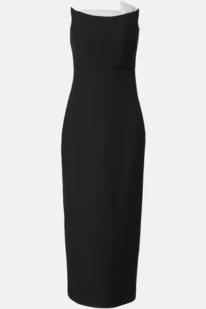 Roland Mouret Abito midi bustier con cristalli