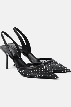 PARIS TEXAS Pumps slingback Lidia 80 in mesh con cristalli