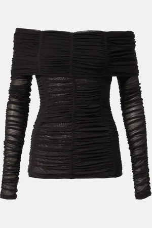 The Attico Top in jersey con scollo bardot