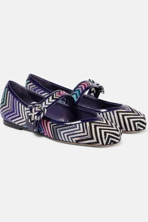 Missoni Ballerine Mary Jane a zig zag con pelle