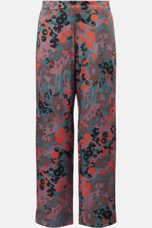 ASCENO Pantaloni regular in charmeuse di seta
