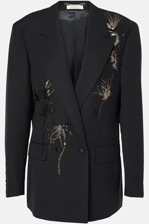 JACQUES WEI Blazer doppiopetto in lana con paillettes